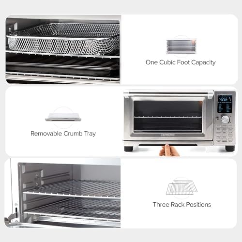 Nuwave Bravo Air Fryer Toaster Smart Oven, 12-in-1 Countertop Convection, 30-QT XL Capacity, 50°-500°F Temperature Controls, Top and Bottom Heater Adjustments 0%-100%, Brushed Stainless Steel Look-Ruum Studio Home