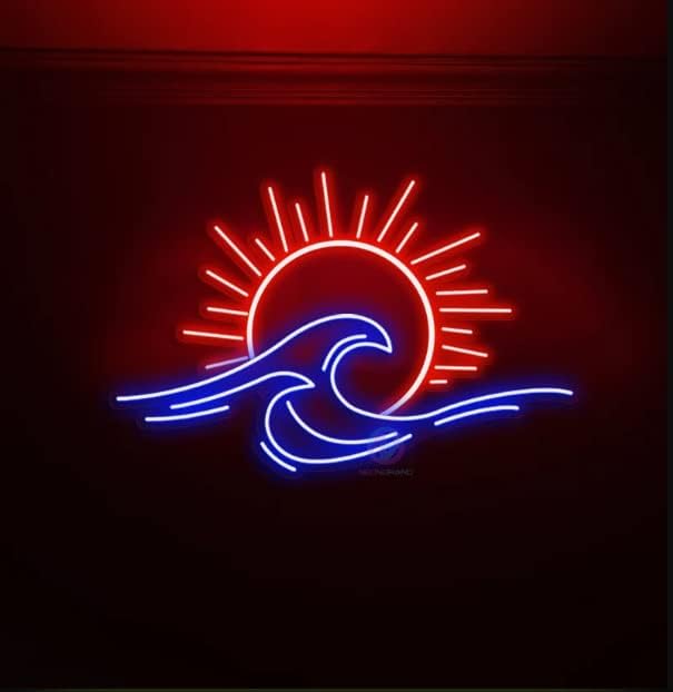 Ulalaza LED Decorative Lights USB Mountains Sunrise Sunset Led Neon Signs Home Decoration Wall Art Holiday Gift Brightness Adjustable 15.7''x15''-Ruum Studio Home