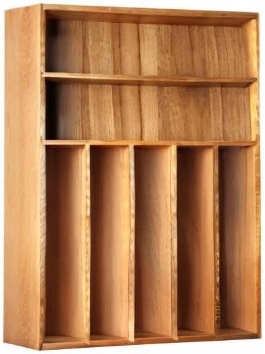 Silverware Organizer Kitchen Drawer Organizer Utensil Organizer Acacia Silverware Holder Cutlery Organizer in Drawer Flatware Organizer Tray(7 slots, Acacia-Ruum Studio Home