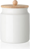 Sweejar Ceramic Kitchen Canisters, 28 FLOZ Porcelain Food Storage Jar with Airtight Seal Wooden Lid, Home Container Serving for Coffee Beans, Tea-leave, Sugar, Salt and More, Tool Bucket (White)-Ruum Studio Home