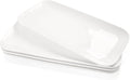 Serving Platters Set of 4, Rectangular Serving Plates, Serving Trays for Entertaining Party, Microwave,Oven,Dishwasher Safe,Kitchen Dinnerware, White 12.4 Inch-Ruum Studio Home