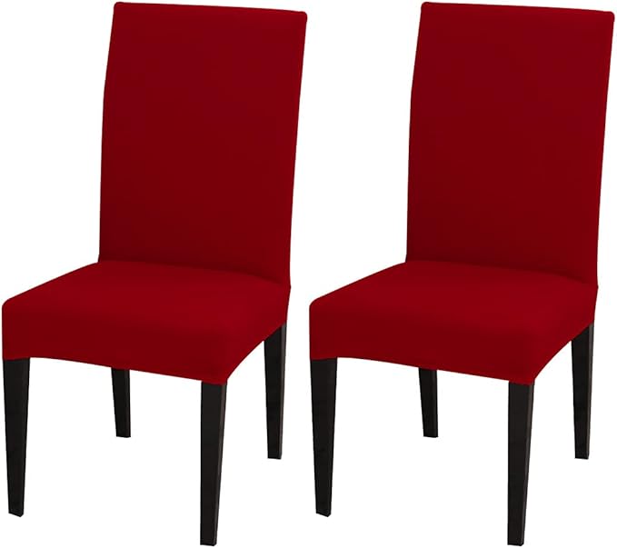 JQinHome 2 Pcs Dining Chair Slipcover,High Stretch Removable Washable Chair Seat Protector Cover for Home Party Hotel Wedding Ceremony-Ruum Studio Home