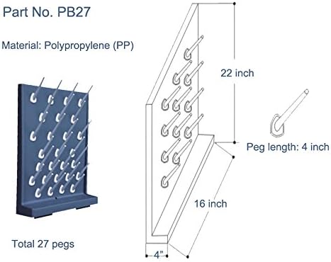 Pegboard Bench-top/Wall-Mount Laboratory Glassware Drying Rack with 27 Pegs, Gray Color-Ruum Studio Home