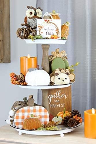 AuldHome Design Woodland Friends Figurines (Set of 3, Fox/Owl/Hedgehog); Forest Animals Decor for Fall, Christmas, Winter and Themed Decor or Parties-Ruum Studio Home