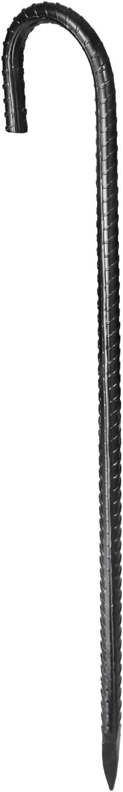 VEVOR Rebar Stakes, 16-Inch, Heavy-Duty 0.4 in Diameter J Hook, Galvanized Steel Ground Anchors with Chisel Point End & Rust-Resistant Coating, for Gardening Support, Fence, Camping Tents (24-Pack)-Ruum Studio Home