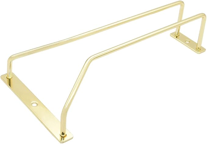 8.8-Inch Gold Wine Glass Rack, Under Cabinet Wine Glass Holder Stainless Steel Stemware Rack - Hanging Stemware Holder for Cabinet Kitchen Bar, Set of 3-Ruum Studio Home