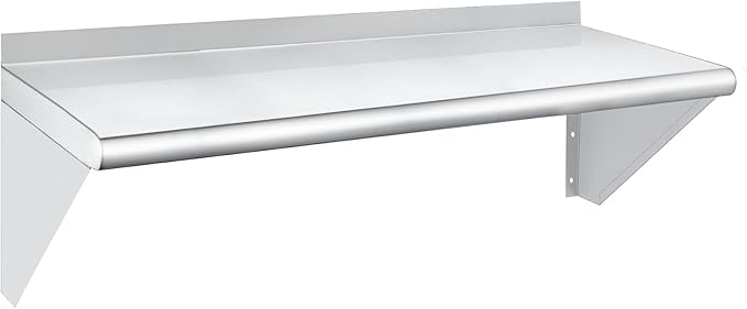 HARDURA Stainless Steel Shelf 12" x 36", 230lb Commercial Shelves Wall Mount Metal Shelving with Backsplash and Brackets for Kitchen, Restaurant, Laundry Room and Home-Ruum Studio Home