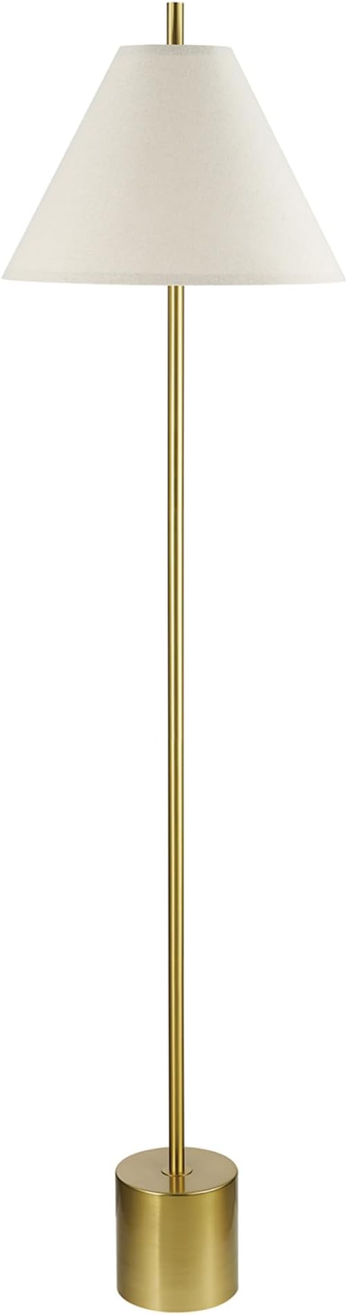 GLOBE Electric 61000060 60" Floor Lamp, Matte Brass Finish, Beige Linen Shade, Heavy Weighted Base, Rotary Switch on Shade, Modern Standing Light for Living Room, Home Office Accessories-Ruum Studio Home