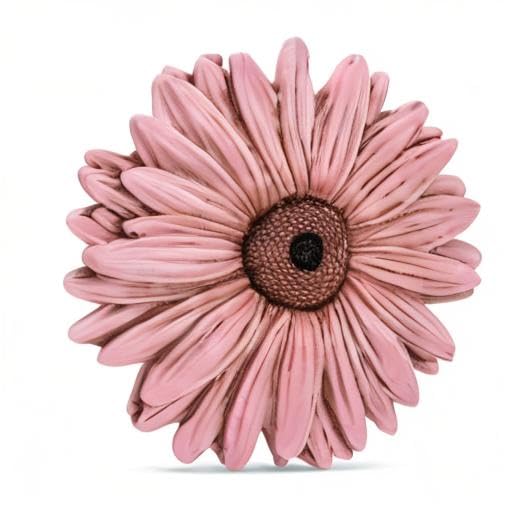 NAT & Jules Gerbera Daisy Flower Shaped Dimensional Indoor Outdoor 12 inch Cast Resin Decorative Garden Stepping Stone, Patio, Walkway Sculpture Yard Art, Pink-Ruum Studio Home