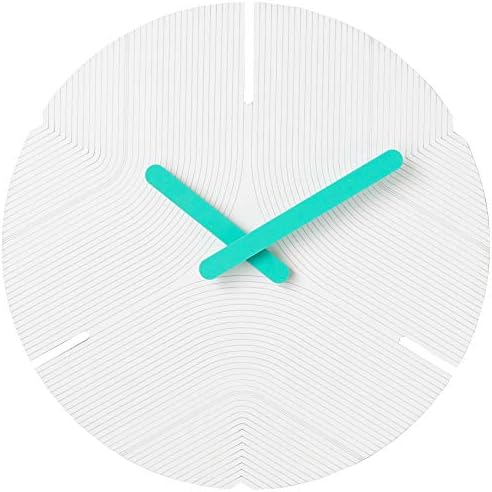 Stephanie Imports Modern Minimalist Hiding White & Teal Green Silent Wall Clock-Ruum Studio Home