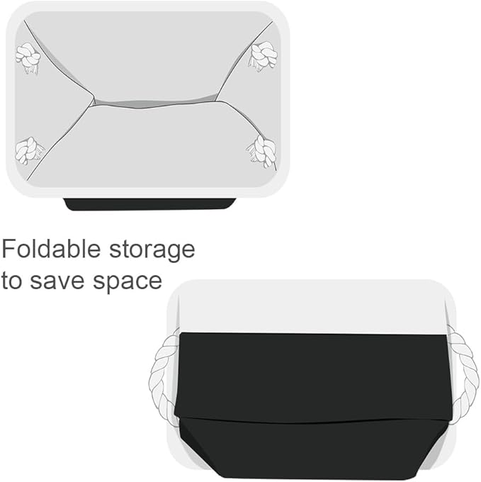 TheWarmHome Storage Basket for Organizing - 3 Pack 13.8x9.8x6.7 inch Medium Collapsible Storage Bin for Shelves with Handles Organizer Closet Cubes Cloth Gift Toy (White & Black)-Ruum Studio Home