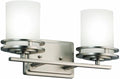 Kichler Hendrik 14.5" 2 Light Vanity Light with Satin Etched Cased Opal Glass Brushed Nickel-Ruum Studio Home