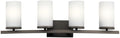 Kichler Crosby 31" 4 Light Vanity Light Satin Etched Cased Opal Olde Bronze®-Ruum Studio Home