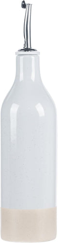 famiware Milkyway 16oz Ceramic Olive Oil Dispenser Bottle, 1 Piece Oil Dispenser for Kitchen with Stainless Steel Pourers, Suitable for Storage Vinegar, Soy Sauce, Coffee Syrup, Liquids, Light Gray-Ruum Studio Home