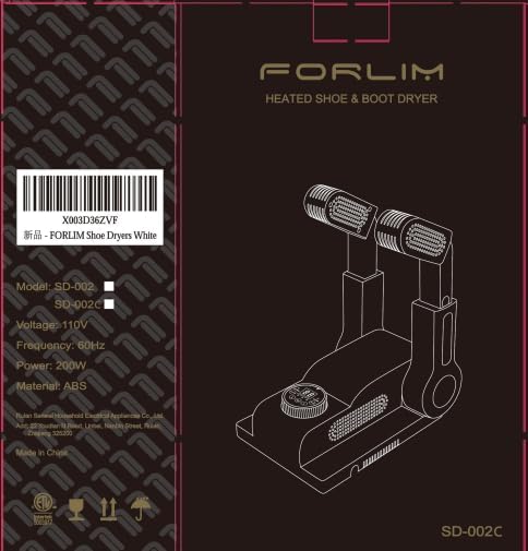 FORLIM [Upgraded Temperature Control] Boot Dryer for Work Boots - Shoe Dryer with 24-Hour Delay Timer, Portable Glove Dryer & Boot Warmer, Automatic Shut-Off Timer, Folding Design, Smart Panel, White-Ruum Studio Home