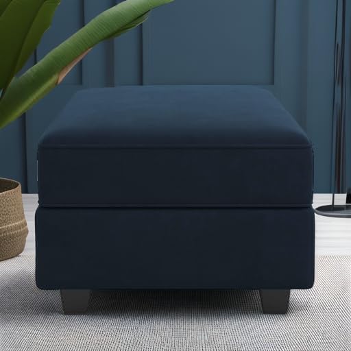 Belffin Storage Ottoman Module for Modular Sectional Sofa Square Seat Cube Velvet Foot Stool Blue-Ruum Studio Home
