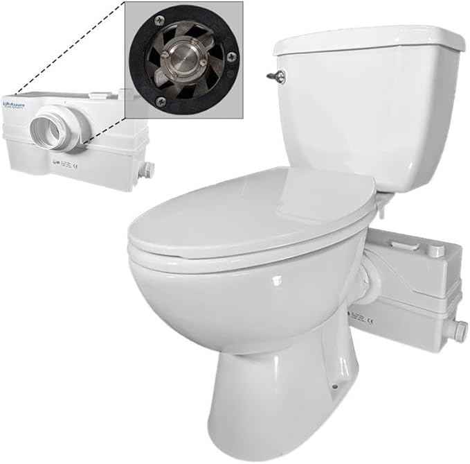 800W/1+HP American Elongated Macerating Toilet Kit with Macerator Pump for Basement Toilet System, 3 - Piece Kit by Lift Assure-Ruum Studio Home