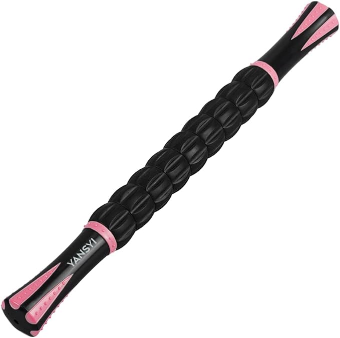 Yansyi Muscle Roller Stick for Athletes - Body Massage Roller Stick - Release Myofascial Trigger Points Reduce Muscle Soreness Tightness Leg Cramps & Back Pain for Physical Therapy & Recovery (Pink)-Ruum Studio Home
