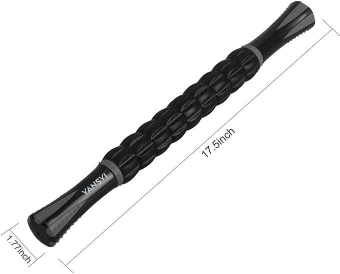 Yansyi Body Massage Roller Stick for Athletes - Release Myofascial Trigger Points Reduce Muscle Soreness Tightness Leg Cramps & Back Pain for Physical Therapy & Recovery (Gray)-Ruum Studio Home