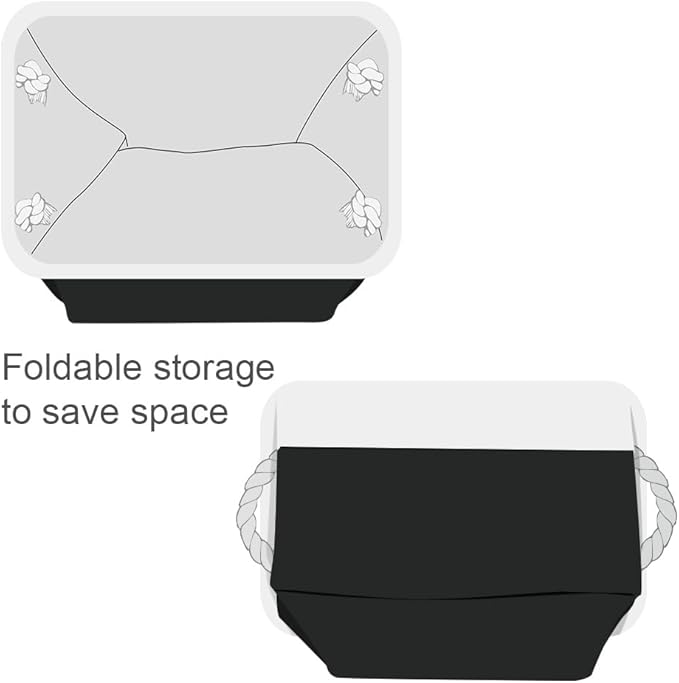 TheWarmHome Storage Basket for Gifts Empty - Large Cubes 3 Pack 15.8x11.8x11.8 inch Storage Bins for Organizing Book Cloth Bathroom Toy (White & Black)-Ruum Studio Home