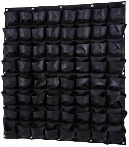 Ogrmar 64 Pockets Vertical Wall Garden Planter Plant Grow Bag for Flower Vegetable for Indoor/Outdoor (64 Pockets, Black)-Ruum Studio Home