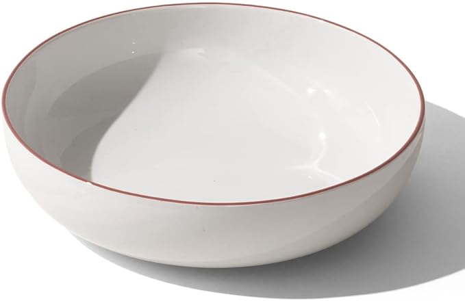 Made In Cookware - Serving Bowl - White With Red Rim - Porcelain England-Ruum Studio Home