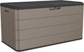Premium Pro Edition 100 Gallon Lockable Resin Deck Box, Waterproof & UV-Resistant Outdoor Storage Box for Outdoor Cushion Storage, Garden Tools & Pool Accessories Storage, Brown-Ruum Studio Home
