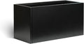 Galvanized Steel Metal Planter Rectangular Indoor Black Planter Box Large Outdoor Planters Steel 25" Lx 11" W x 13" H Commercial Residential for Patio, Deck, Garden-Ruum Studio Home