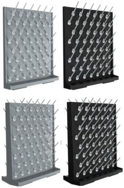 Pegboard Bench-top/Wall-Mount Laboratory Glassware Drying Rack with 52 Pegs - Black-Ruum Studio Home