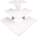 WANLIAN 3-Tier Corner Retail Table Display Stand, Portable Display Rack Shelves for Vendors, Craft Shows, Farmers Market, Pop Up Shop Countertop White Risers for Display, Soap, Candles, Tumblers-Ruum Studio Home