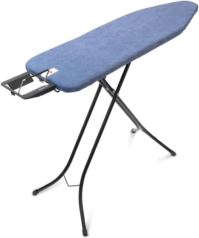 Brabantia Size B Ironing Board (49x15 in) 7 Height Options, Adjustable Steam Iron Rest Holder (Denim Blue) Non-Slip Feet, Anti-Collapse Child Locks-Ruum Studio Home