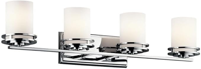Kichler Hendrik 33.75" 4 Light Vanity Light with Satin Etched Cased Opal Chrome-Ruum Studio Home