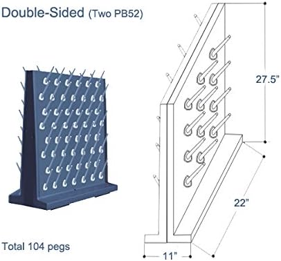 Pegboard Bench-top/Wall-Mount Laboratory Glassware Drying Rack with 52 Pegs - Black-Ruum Studio Home
