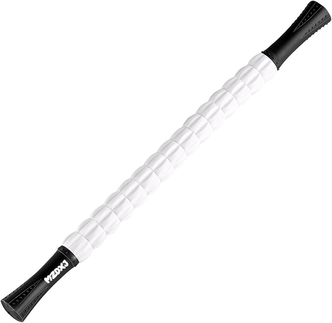 MZDXJ Muscle Roller Stick for Athletes - Deep Tissue Fascia Blaster & Roller Massager for Myofascial Pain Relief - Handheld Physical Therapy & Recovery Tool(-Black White-24 inch)-Ruum Studio Home