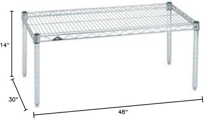 Omega Products Corporation 30" Deep x 48" Wide x 14" High Chrome Stationary Dunnage Rack-Ruum Studio Home