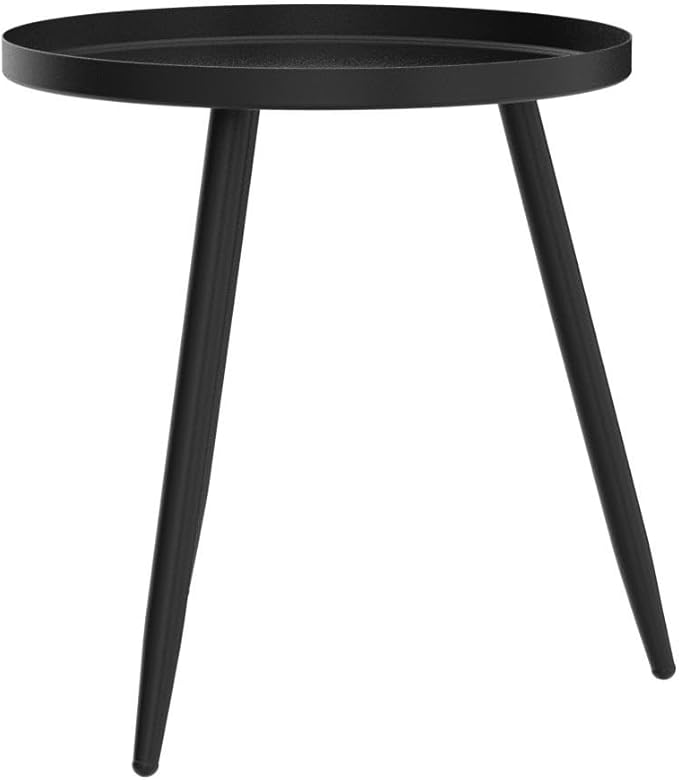 AOJEZOR Side Table: End Table for Indoor Use - Small Side Tables for Small Spaces All Matte Black with 3 Legged-Ruum Studio Home