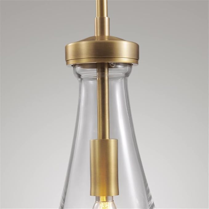 Raindrop Pendant Lights 2 Pack, Pendant Lights for Kitchen Island, Brass Rod Dining Room Light Fixture, Raindrop Chandelier, Pendant Lights for Living Room Hallway, Including Bulb-Ruum Studio Home