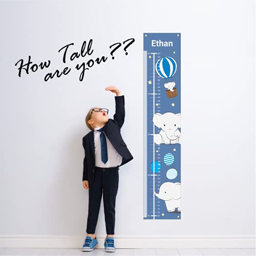 Sungwon Personalized Kids Canvas Growth Chart, Height Chart, Elephant-Ruum Studio Home