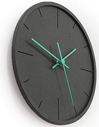 Stephanie Imports Modern Minimalist Dark Concrete Silent Wall Clock (Teal Hands)-Ruum Studio Home