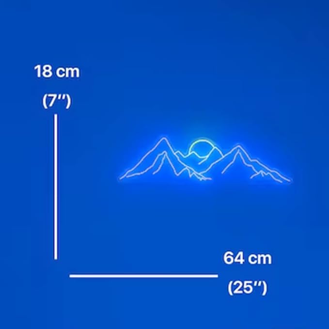 Mountain Neon Sign Mountain led sign Wall Art 25" Sunrise&Sunset Neon Sign Mountain Led Neon Light Sign Bedroom Office Livingroom Hotel Decor Birthday Xmas Gift-Ruum Studio Home