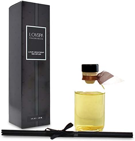 LOVSPA Reed Diffuser Set, Baltic Amber Scented Oil Diffuser with Sticks, Home Fragrance Accessories for Bathroom Shelf Decor, Aroma Diffusers for Home or Office Fall Decor, USA Made-Ruum Studio Home