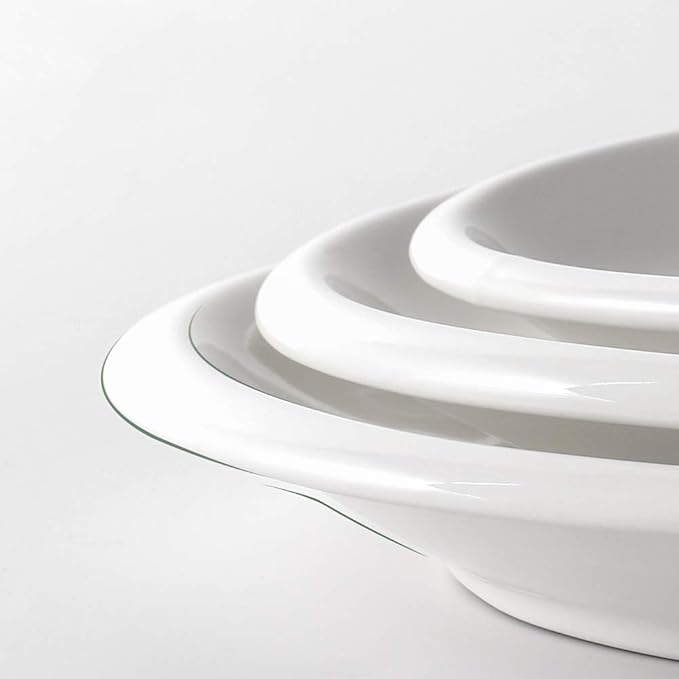 DOWAN Large Serving Platter, 16"/14"/12" Oval Platters Oven Safe, White Serving Plates for Wedding Decor, Ceramic Serving Dish for Entertaining Food, Set of 3-Ruum Studio Home