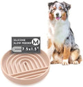 The Slowdown Bowl Silicone Slow Feeder for Dogs & Puppies, Slow Eating, Modern Lick Mat Design, Reduces Gulping, Fits 2 Cups 7.5” Across x 1.5” Tall, Mealtime Challenge, Medium-Sand-Ruum Studio Home
