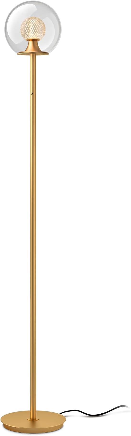 Tubicen Gold Floor Lamp with Dual-Globe Glass Shade Memory Function Art Decor 4-Stage Touch Control Dimmable Modern LED Corner Standing Floor Lamp for Bedroom Office Living Room Bedside-Ruum Studio Home