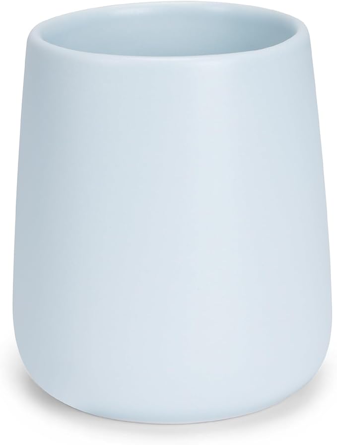 Bathroom Tumbler Cup Ceramic 13.5oz Reusable Toothbrush Cup 400ml,Toothbrush Holder Adequate for Your Bathroom (Blue)-Ruum Studio Home