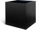 Galvanized Steel Black Planter Box Square 27.6 in Metal Large Planter Box Outdoor Indoor Huge Cube Heavy Duty Flower Pot Modern Commercial Residential for Patio, Deck, Yard, Garden-Ruum Studio Home