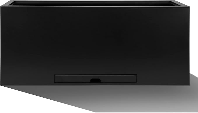 Worth Garden Metal Rectangular Planter Box - Black Powder Coated Steel Planter - 16" H. Tall Heavy Duty Modern Flower Plant Pot - Indoor & Outdoor, Commercial & Residential (16"x12"x36")-Ruum Studio Home
