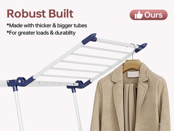 APEXCHASER Clothes Drying Rack Foldable, Large Drying Rack for Clothing Retractable, Winged Laundry Rack Folding Indoor Outdoor, Metal Clothes Airer for Bedding Towel Sweater Heavy Duty, White-Ruum Studio Home