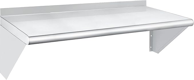 HARDURA Stainless Steel Shelf 14" x 36", 275lb Commercial Shelves Wall Mount Metal Shelving with Backsplash and Brackets for Kitchen, Restaurant, Laundry Room and Home-Ruum Studio Home
