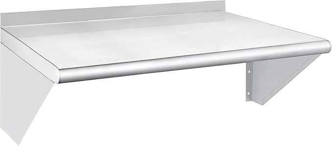 HARDURA Stainless Steel Shelf 18" x 24", 297lb Commercial Shelves Wall Mount Metal Shelving with Backsplash and Brackets for Kitchen, Restaurant, Laundry Room and Home-Ruum Studio Home